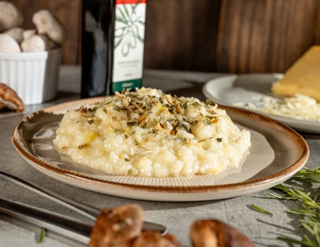 Risoto de Alho Poró cremoso com arroz arbório — delivery Rei do Parmegiana